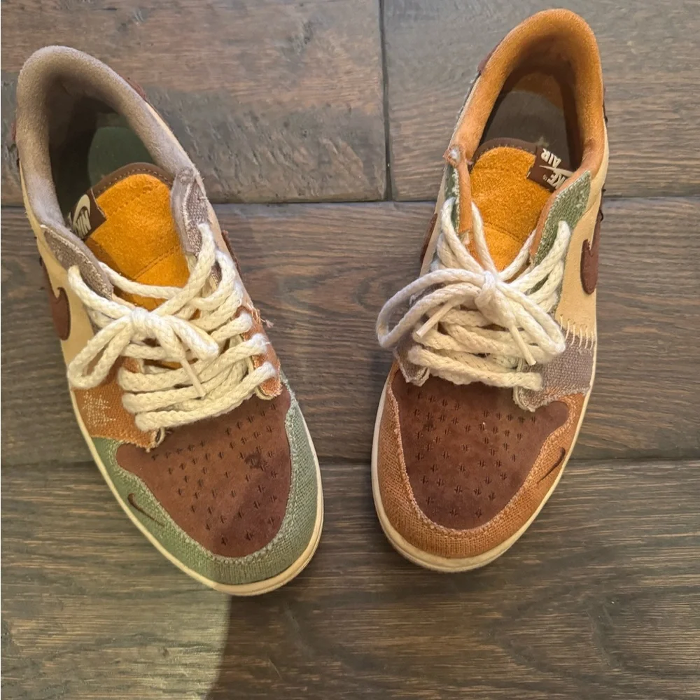 Zion Williamson x Air Jordan 1  low OG voodoo Like new sz 7 EU 40 - Picture 3 of 4